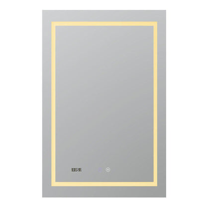 Aquadom Daytona  24" x 36" Rectangle  Ultra-Slim Frame LED Lighted Bathroom Mirror With Defogger - D-2436-N