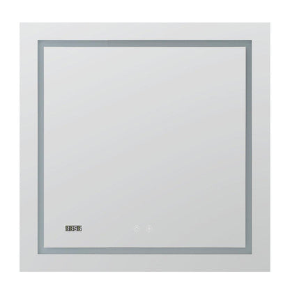Aquadom Daytona  30" x 30" Square Ultra-Slim Frame LED Lighted Bathroom Mirror With Defogger - D-3030-N