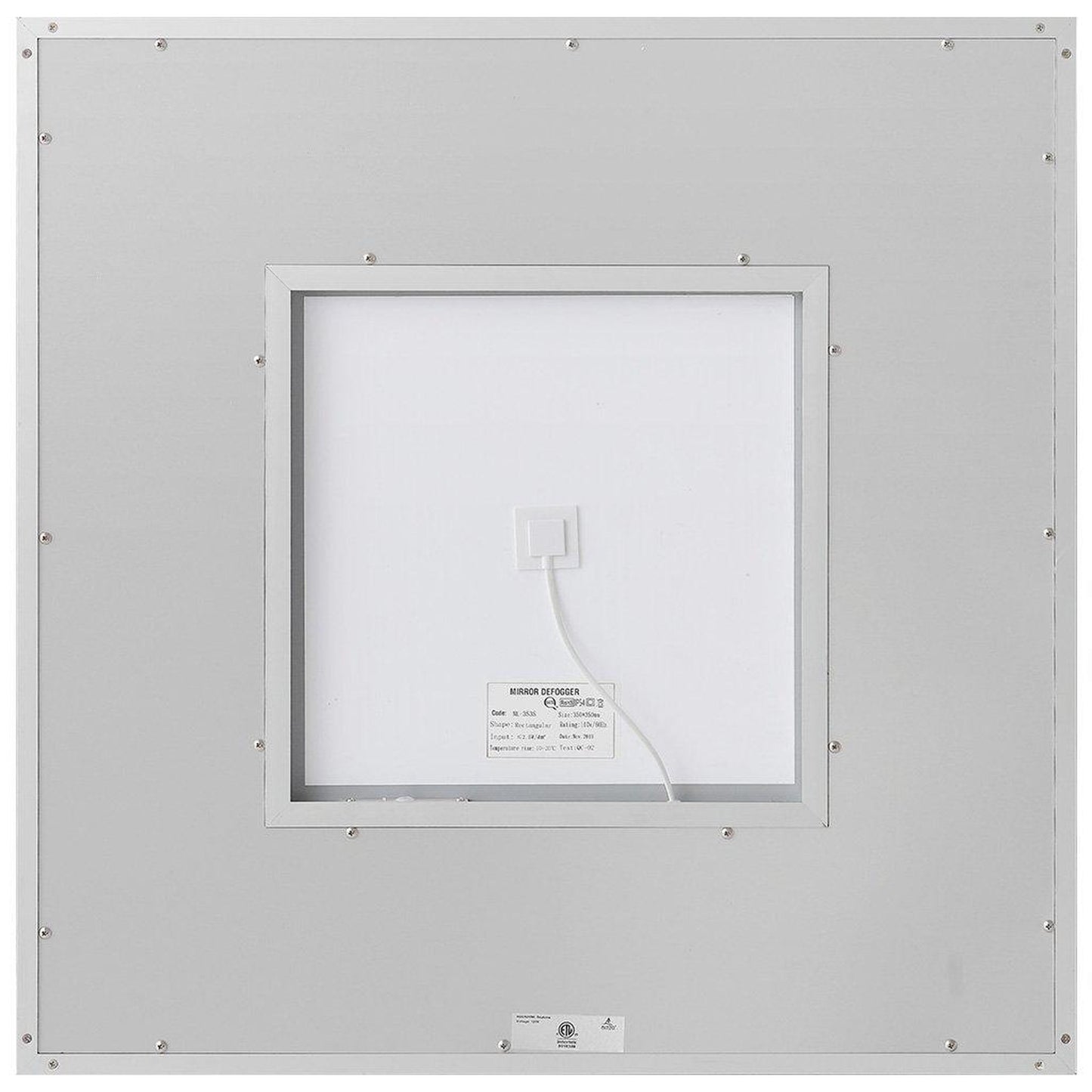 Aquadom Daytona  30" x 30" Square Ultra-Slim Frame LED Lighted Bathroom Mirror With Defogger - D-3030-N