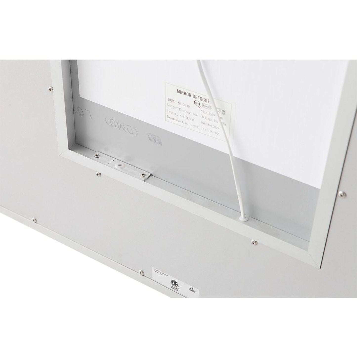 Aquadom Daytona  30" x 30" Square Ultra-Slim Frame LED Lighted Bathroom Mirror With Defogger - D-3030-N