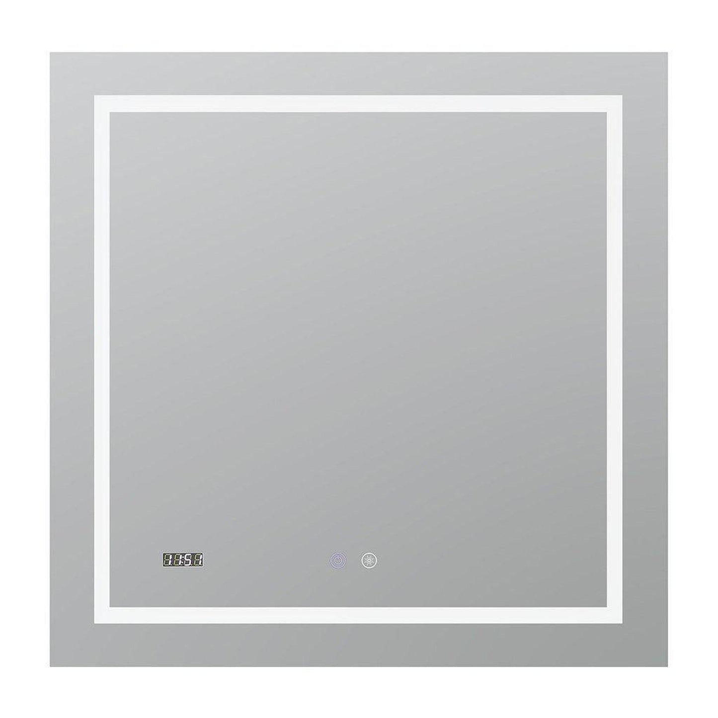Aquadom Daytona  30" x 30" Square Ultra-Slim Frame LED Lighted Bathroom Mirror With Defogger - D-3030-N