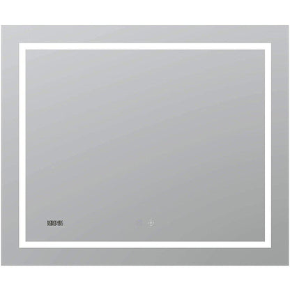 Aquadom Daytona 36" x 36" Square Ultra-Slim Frame LED Lighted Bathroom Mirror With Defogger - D-3636-N