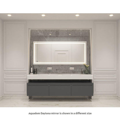 Aquadom Daytona 48" x 30" Rectangle  Ultra-Slim Frame LED Lighted Bathroom Mirror With Defogger - D-4830-N