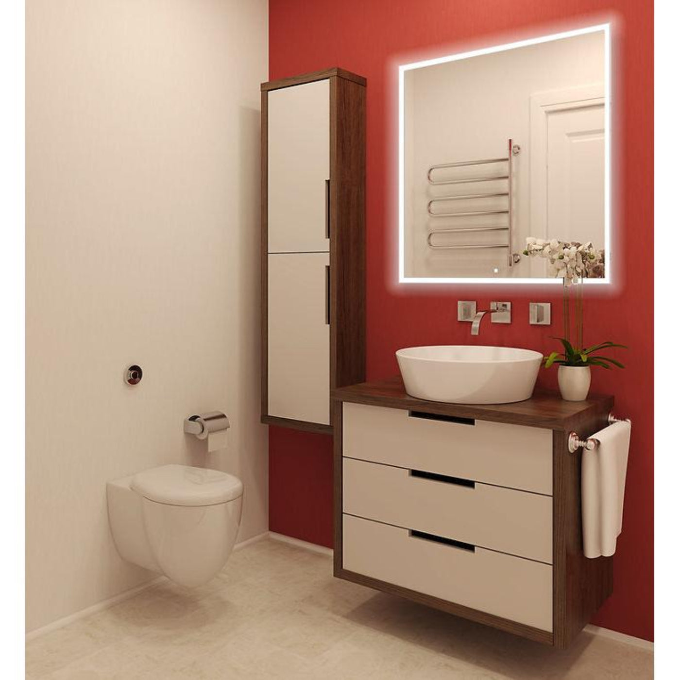 Aquadom Edge 30" x 32" LED Lighted Mirror  - E-3032-N
