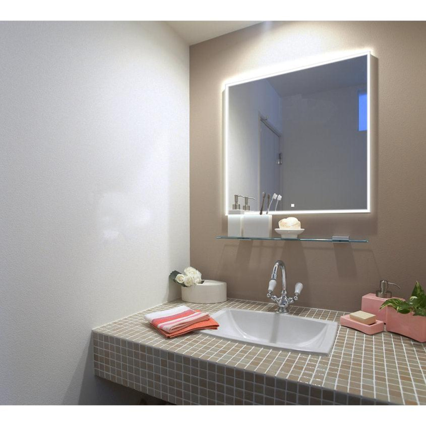 Aquadom Edge 36" x 32" LED Lighted Mirror - E-3632-N