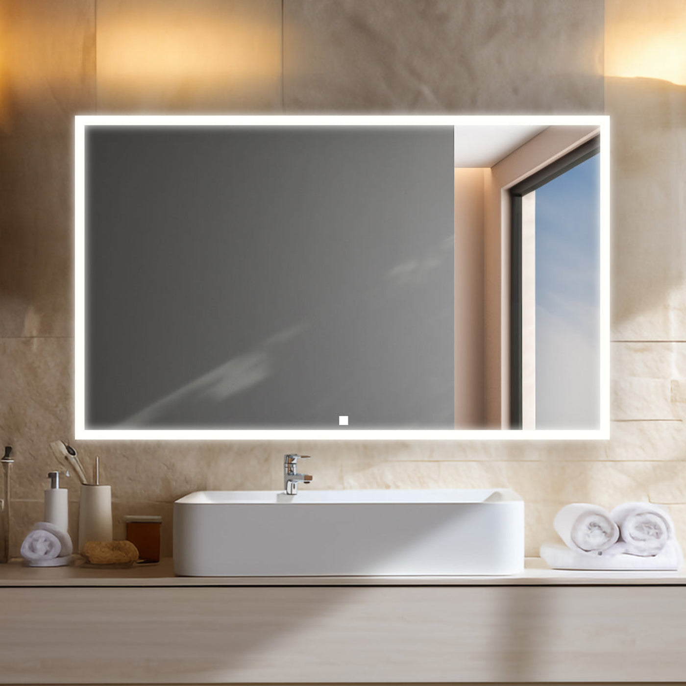 Aquadom Edge 48" x 32" LED Lighted Mirror - E-4832-N
