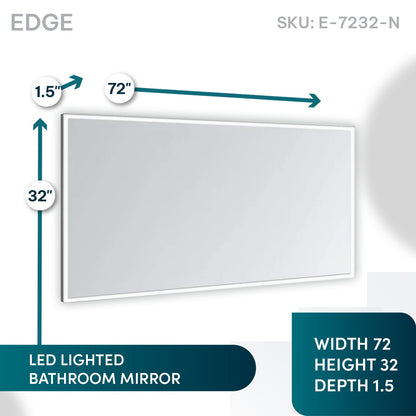Aquadom Edge 72" x 32" LED Lighted Mirror - E-7232-N