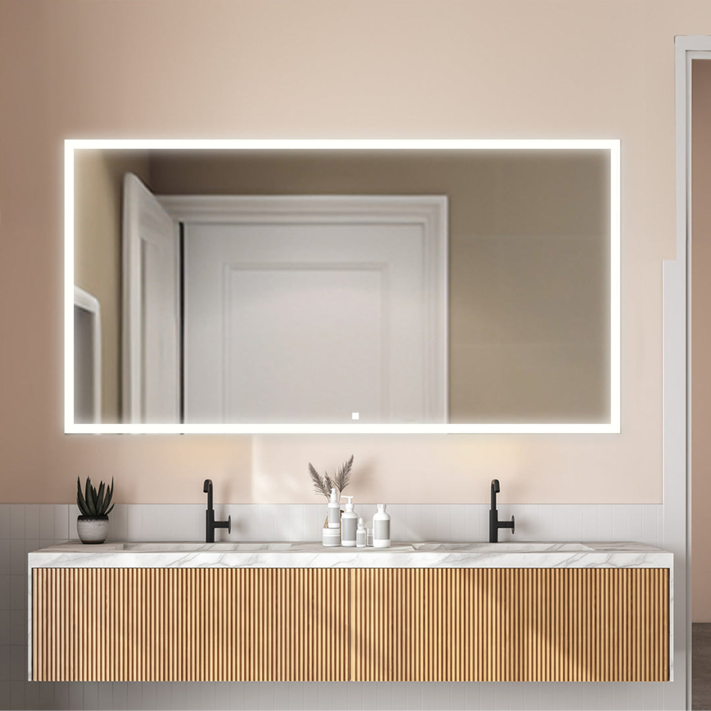 Aquadom Edge 96" x 32" LED Lighted Mirror - E-9632-N