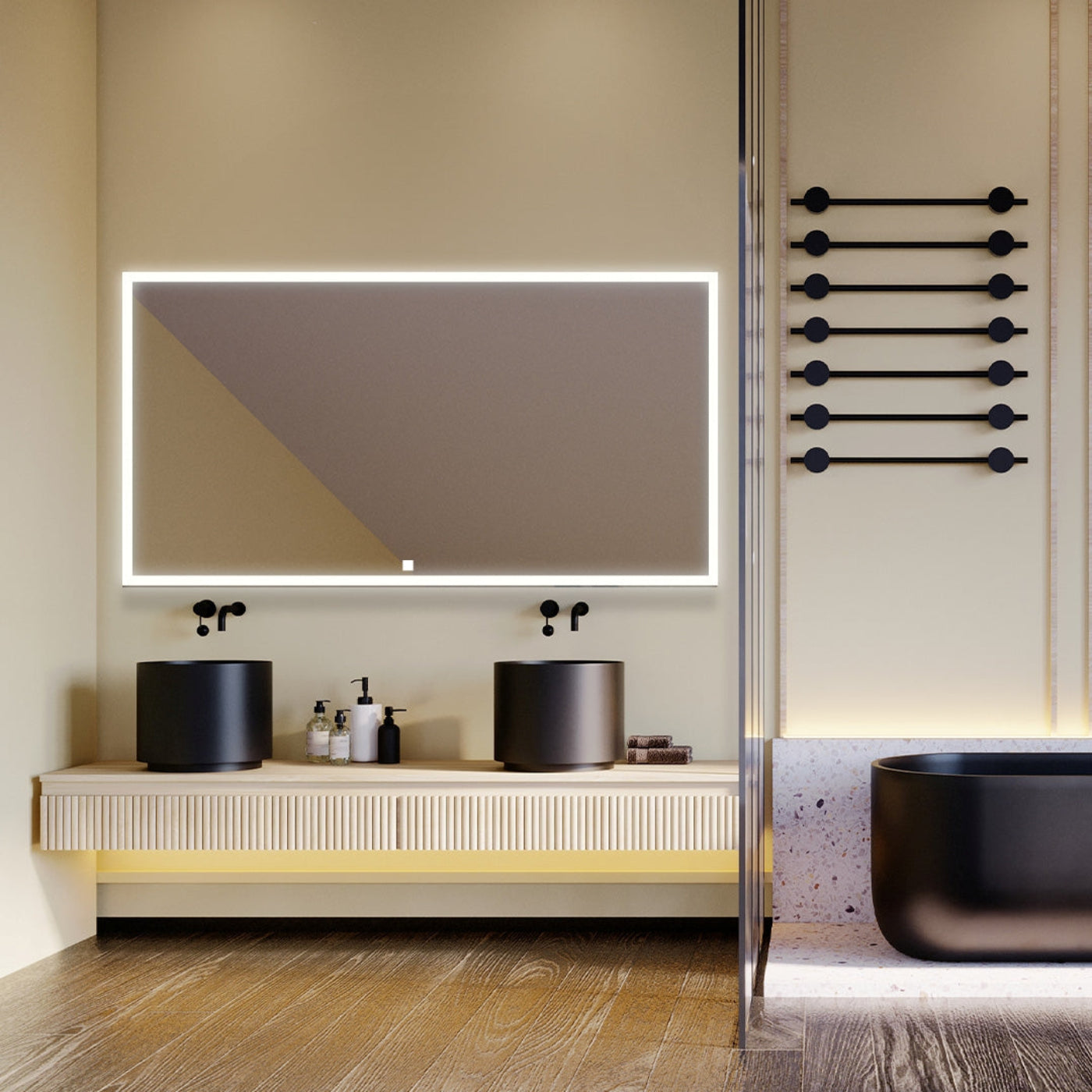 Aquadom Edge 96" x 32" LED Lighted Mirror - E-9632-N