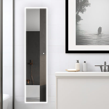 Aquadom Edge Royale 15" x 70" Left Hinged Medicine Cabinet With Lighting, Defogger, Integrated LED 3X Magnifying Mirror, 8mm Clear Adjustable Glass Shelves and Electrical Outlet With USB - ER-1570L-N
