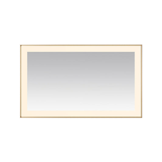 Aquadom Lexington 60" x 36" Brushed Gold Slim LED Lighted Mirror With Defogger, 3-Color Lighting, Wall-Mount Vertical or Horizontal Installation - LEX-6036.BG
