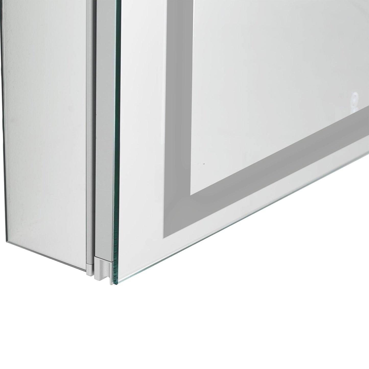 Aquadom Pacifica 20" x 26" Rectangular Recessed or Surface Mount Single View LED Lighted Left-Hinged Bathroom Medicine Cabinet With Defogger And Electrical Outlet - P-2026L