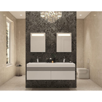 Aquadom Pacifica 20" x 26" Rectangular Recessed or Surface Mount Single View LED Lighted Right-Hinged Bathroom Medicine Cabinet With Defogger And Electrical Outlet - P-2026R