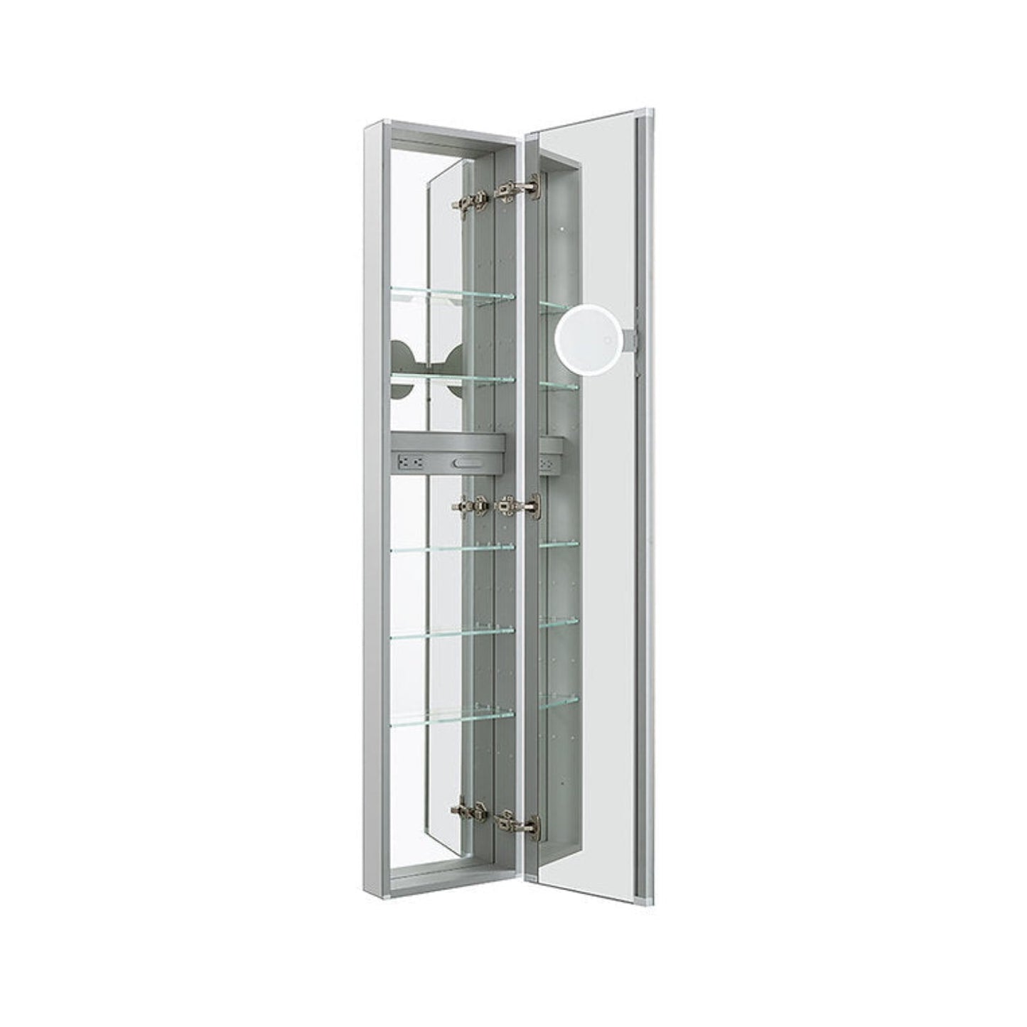 Aquadom Royale 15" x 70" Rectangular Right-Hinged Recessed or Surface Mount Medicine Cabinet With LED Lighting, Touch Screen Button, Defogger - R-1570R-E