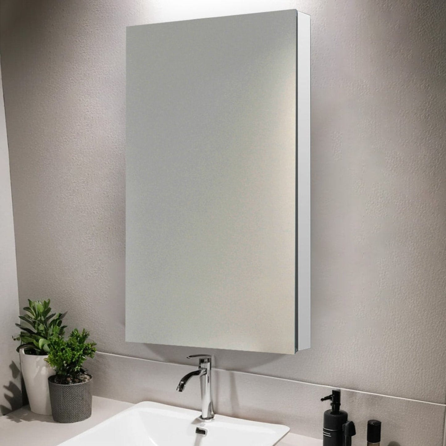 Aquadom Royale 24" x 40" Rectangular Right-Hinged Recessed or Surface Mount Medicine Cabinet With LED Lighting, Touch Screen Button, Defogger - R-2440R-E
