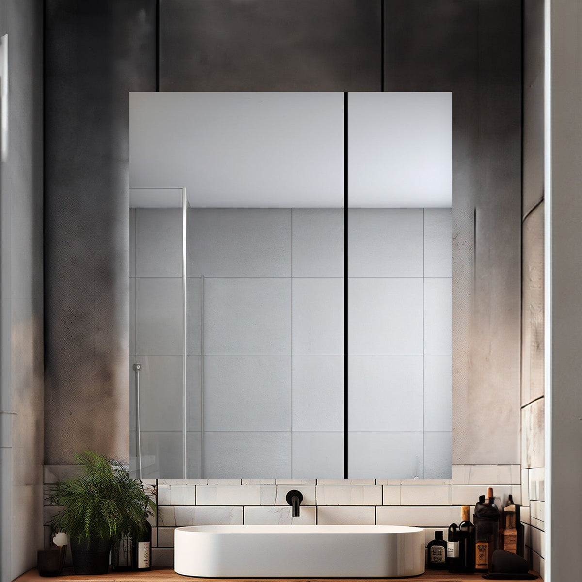 Aquadom Royale 30" x 36" Rectangular Double-Door Recessed or Surface Mount Medicine Cabinet - R-3036E-N