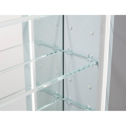 Aquadom Royale 36" x 30" Rectangle Recessed or Surface Mount Bi-View Door Bathroom Medicine Cabinet - R-3630E