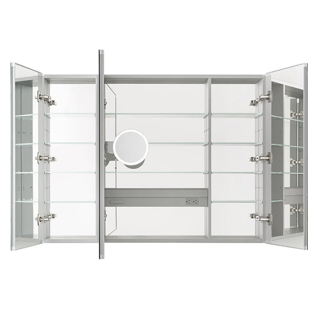 Aquadom Royale 36" x 30" Rectangular Triple-Door Recessed or Surface Mount Medicine Cabinet - R3-3630E-N