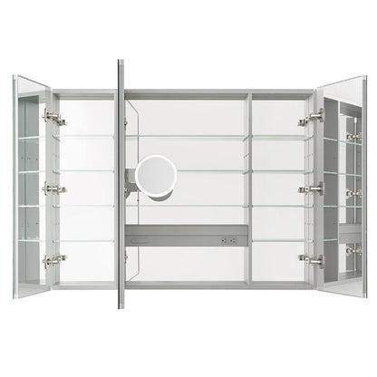 Aquadom Royale 36" x 30" Rectangular Triple-Door Recessed or Surface Mount Medicine Cabinet - R3-3630E-N
