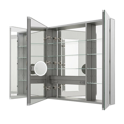 Aquadom Royale 36" x 30" Rectangular Triple-Door Recessed or Surface Mount Medicine Cabinet - R3-3630E-N