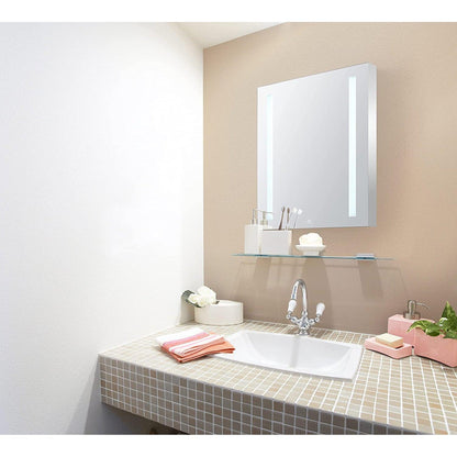 Aquadom Royale Basic 24" x 30" Single View Rectangle Right Hinged Recessed or Surface Mount Medicine Cabinet With LED Lighting, Touch Screen Button, Dimmer - RB-2430R-N