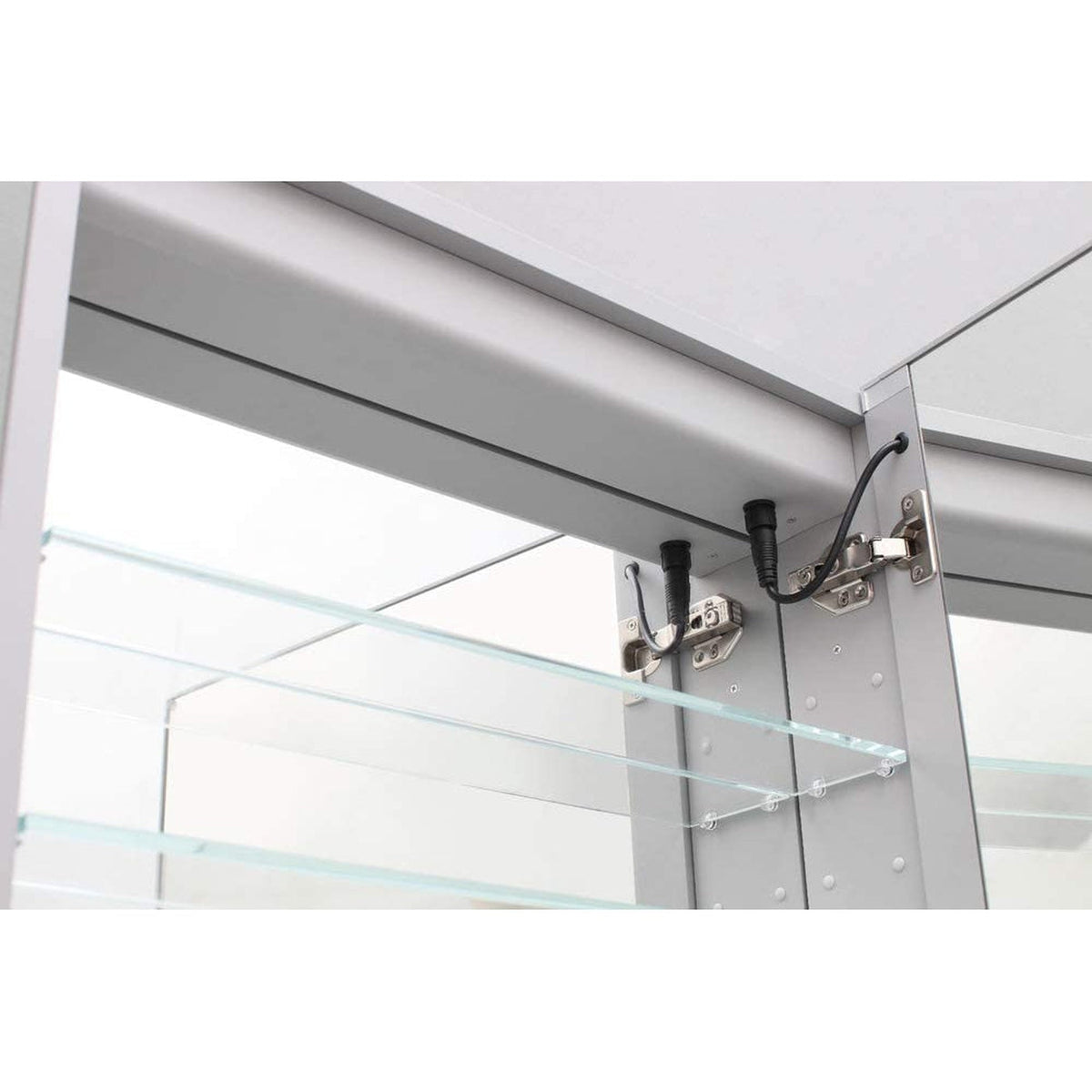 Aquadom Royale Basic 24" x 30" Single View Rectangular Left Hinged Recessed or Surface Mount Medicine Cabinet  With LED Lighting, Touch Screen Button, Dimmer - RB-2430L-N