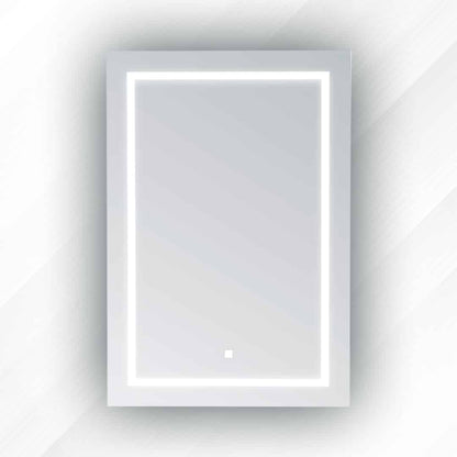 Aquadom Royale Basic Q 24" x 30" Rectangular Single View Left-Hinged Recessed or Surface Mount Medicine Cabinet With LED Lighting, Touch Screen Button, Dimmer - RBQ-2430L-N