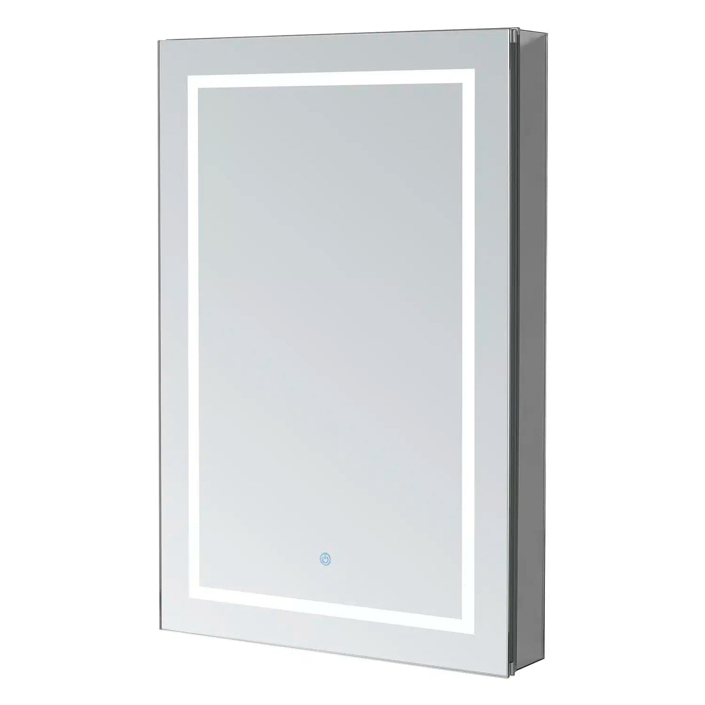 Aquadom Royale Basic Q 24" x 30" Rectangular Single View Left-Hinged Recessed or Surface Mount Medicine Cabinet With LED Lighting, Touch Screen Button, Dimmer - RBQ-2430L-N