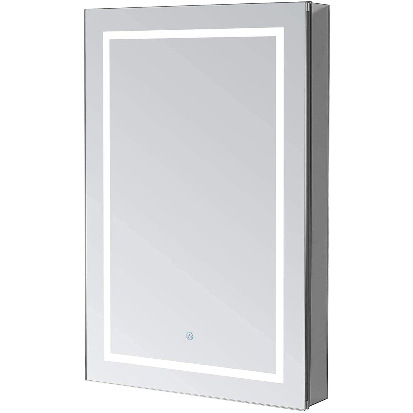 Aquadom Royale Plus 24" x 30" Extra Depth Rectangular Recessed or Surface Mount Single View Right Hinged LED Lighted Bathroom Medicine Cabinet With Defogger, Electrical Outlet, Magnifying Mirror - RPX-2430-6R