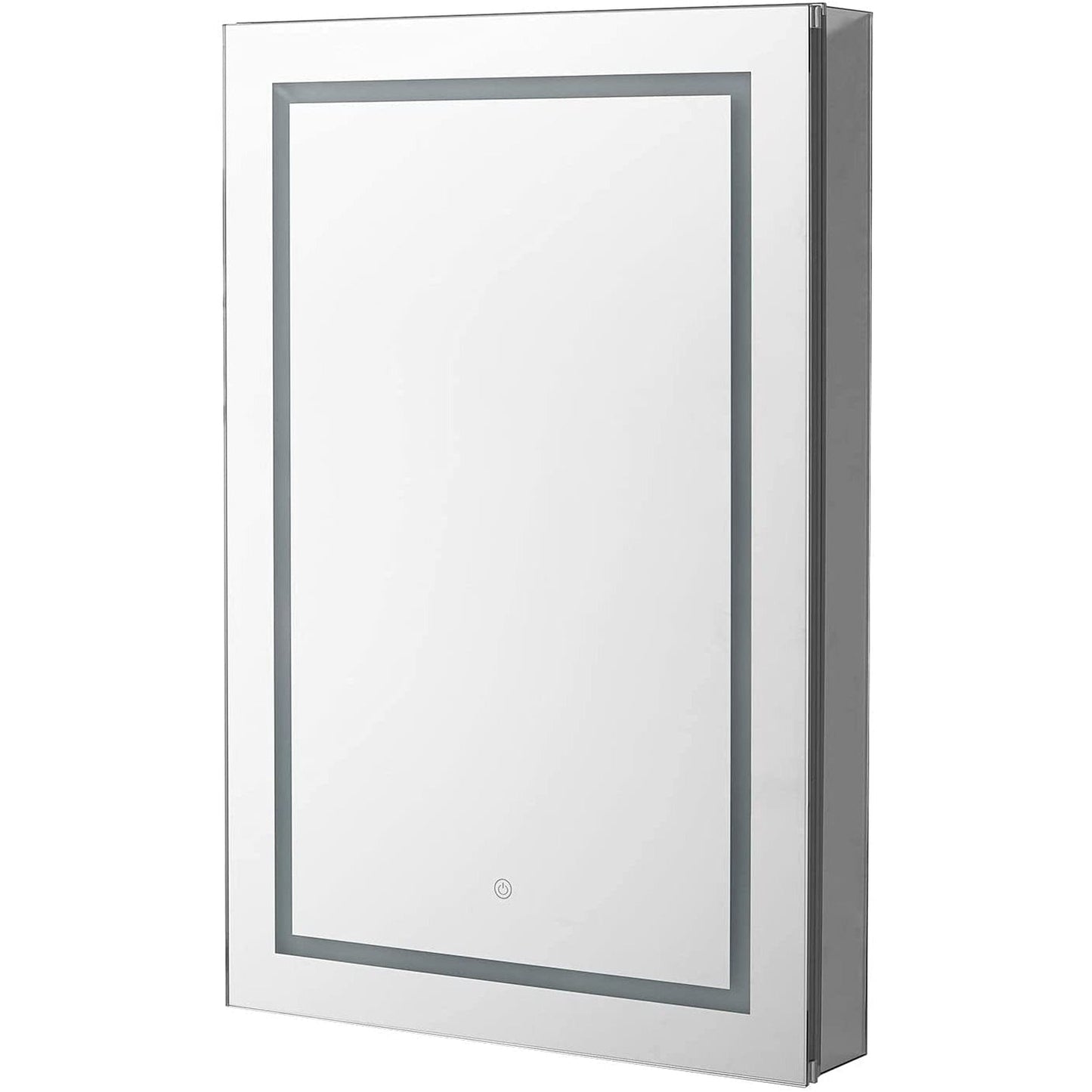 Aquadom Royale Plus 24" x 30" Rectangle Recessed or Surface Mount Single View Left Hinged LED Lighted Bathroom Medicine Cabinet With Defogger, Electrical Outlet, Magnifying Mirror - RP-2430L-N