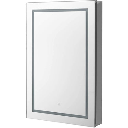 Aquadom Royale Plus 24" x 30" Rectangle Recessed or Surface Mount Single View Right Hinged LED Lighted Bathroom Medicine Cabinet With Defogger, Electrical Outlet, Magnifying Mirror - RP-2430R-N