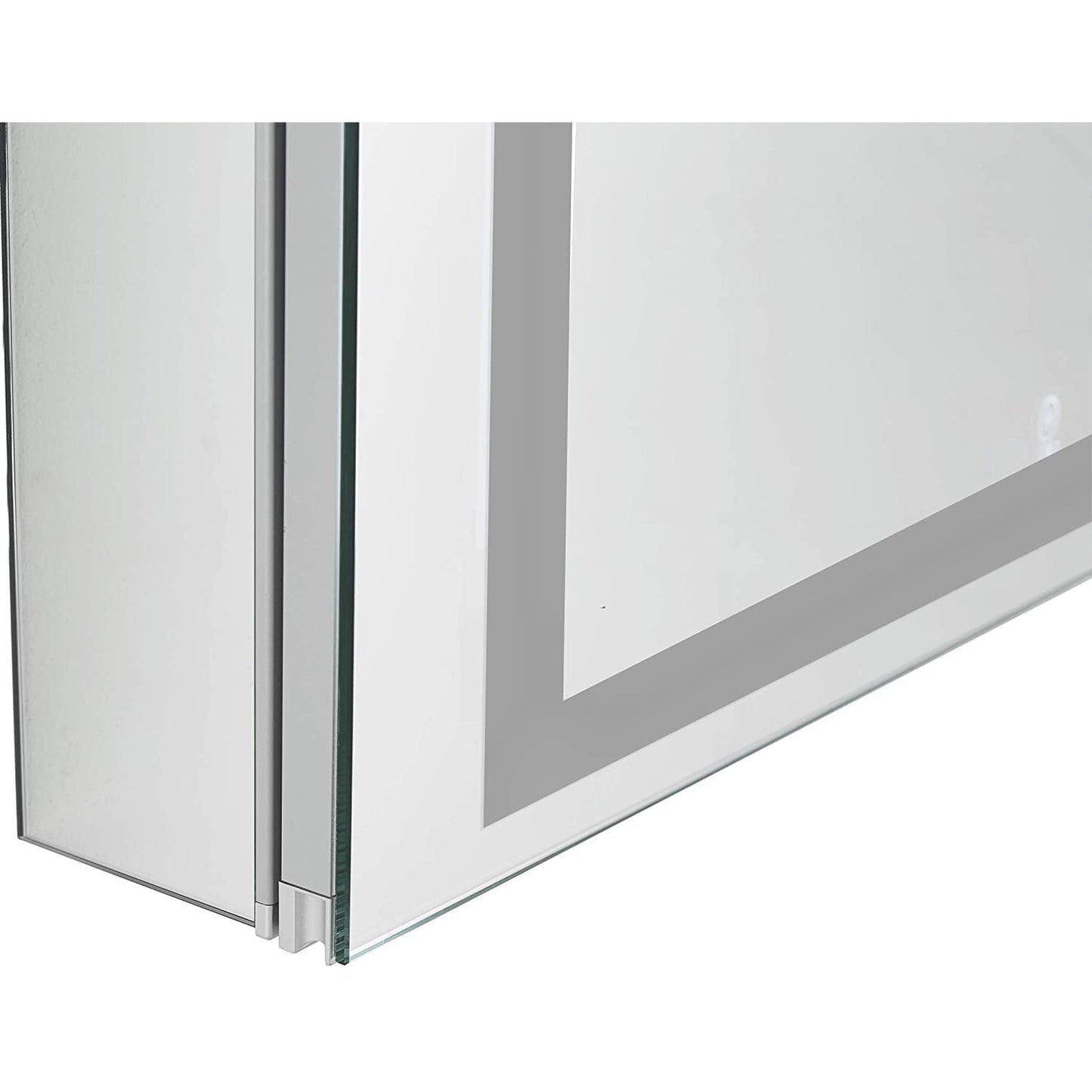 Aquadom Royale Plus 24" x 36" Rectangle Recessed or Surface Mount Single View Right Hinged LED Lighted Bathroom Medicine Cabinet With Defogger, Electrical Outlet, Magnifying Mirror - RP-2436R-N