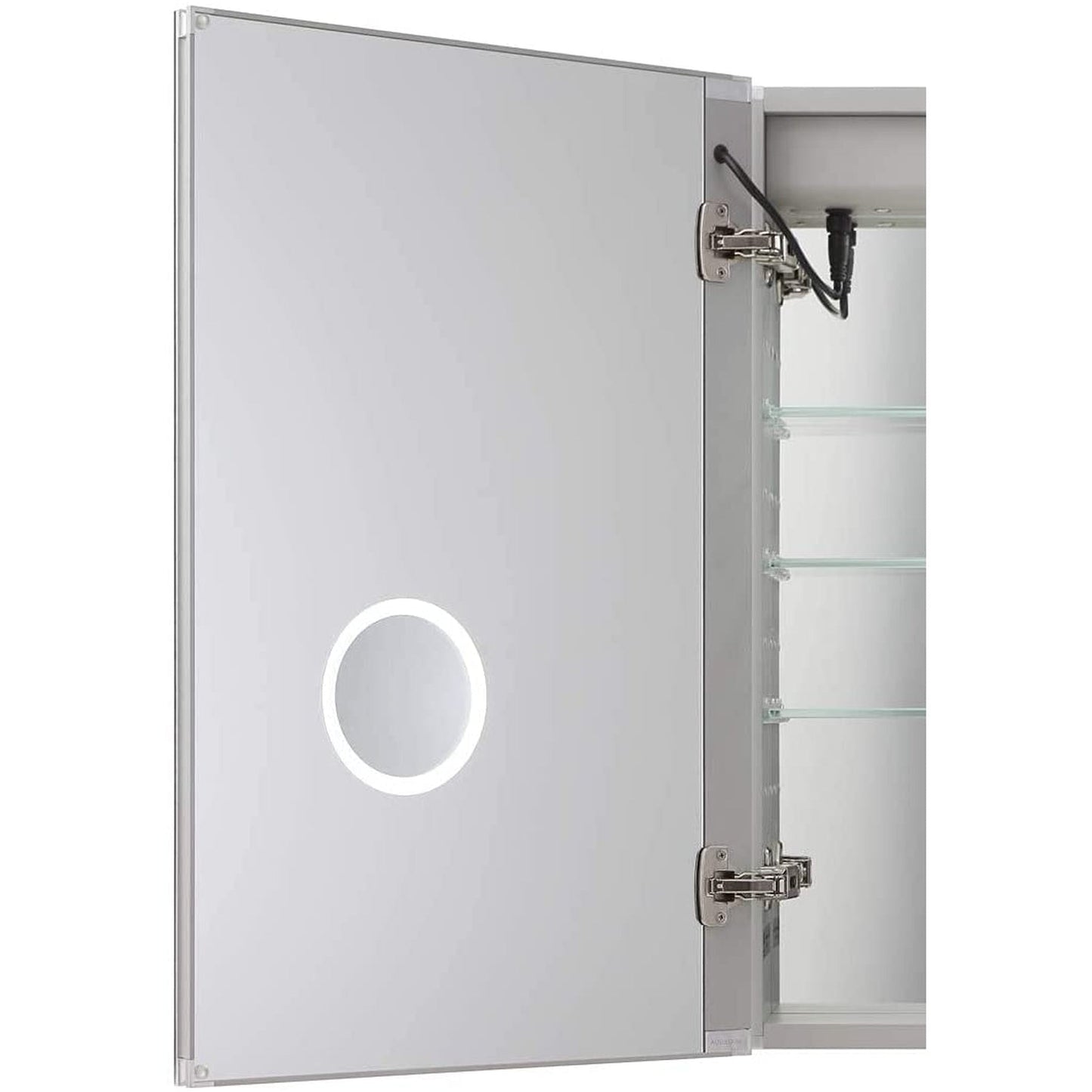 Aquadom Royale Plus 30" x 36" Rectangle Recessed or Surface Mount Bi-View LED Lighted Bathroom Medicine Cabinet With Defogger, Electrical Outlet, Magnifying Mirror - RP-3036-N