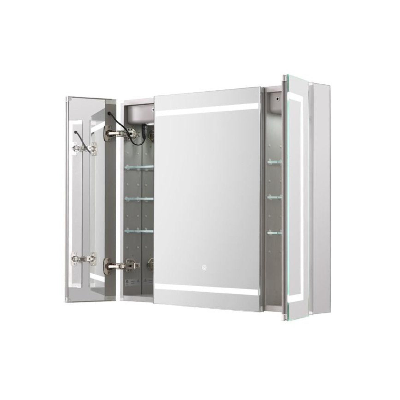 Aquadom Royale Plus 36" x 30" LED Lighted Medicine Cabinet With Defogger, Integrated LED 3X Magnifying Mirror and Electrical Outlet With USB - RP3-3630-N