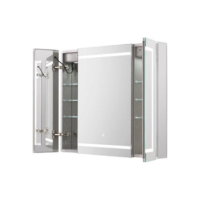 Aquadom Royale Plus 36" x 30" LED Lighted Medicine Cabinet With Defogger, Integrated LED 3X Magnifying Mirror and Electrical Outlet With USB - RP3-3630-N