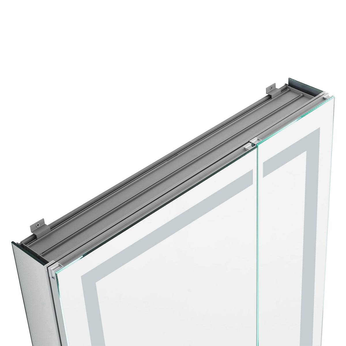 Aquadom Royale Plus 36" x 36" Square Recessed or Surface Mount Bi-View LED Lighted Bathroom Medicine Cabinet With Defogger, Electrical Outlet, Magnifying Mirror - RP-3636-N
