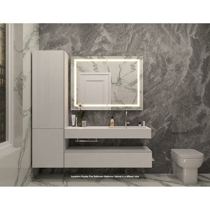 Aquadom Royale Plus 40" x 30" Rectangle Recessed or Surface Mount Bi-View LED Lighted Bathroom Medicine Cabinet With Defogger, Electrical Outlet, Magnifying Mirror - RP-4030-N