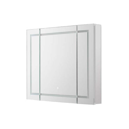 Aquadom Royale Plus 40" x 30" Triple-Door LED Lighted Medicine Cabinet With Defogger, Integrated LED 3X Magnifying Mirror and Electrical Outlet With USB - RP3-4030-N