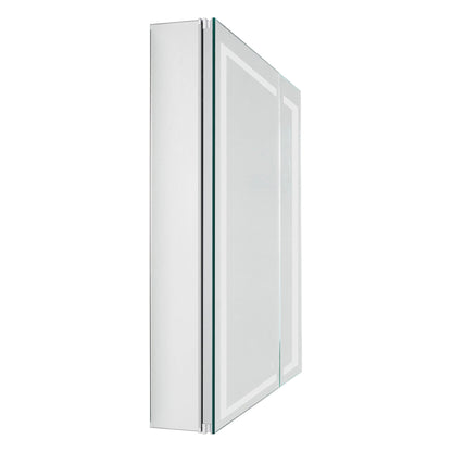 Aquadom Royale Plus 40" x 36" Rectangle Recessed or Surface Mount Bi-View LED Lighted Bathroom Medicine Cabinet With Defogger, Electrical Outlet, Magnifying Mirror - RP-4036-N