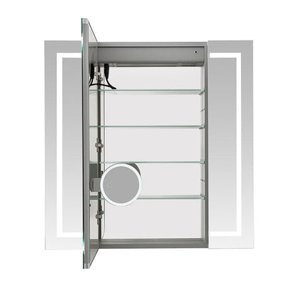 Aquadom Royale Plus 40" x 36" Triple-Door LED Lighted Medicine Cabinet With Defogger, Integrated LED 3X Magnifying Mirror and Electrical Outlet With USB - RP3-4036-N
