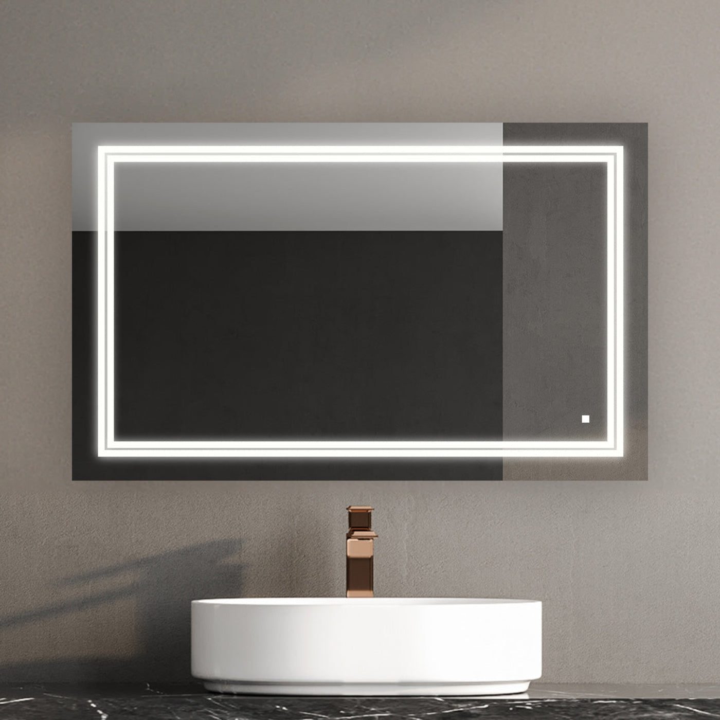 Aquadom SOHO 40" x 30" Rectangle Ultra-Slim Frame LED Lighted Bathroom Mirror With Defogger - S-4030-N