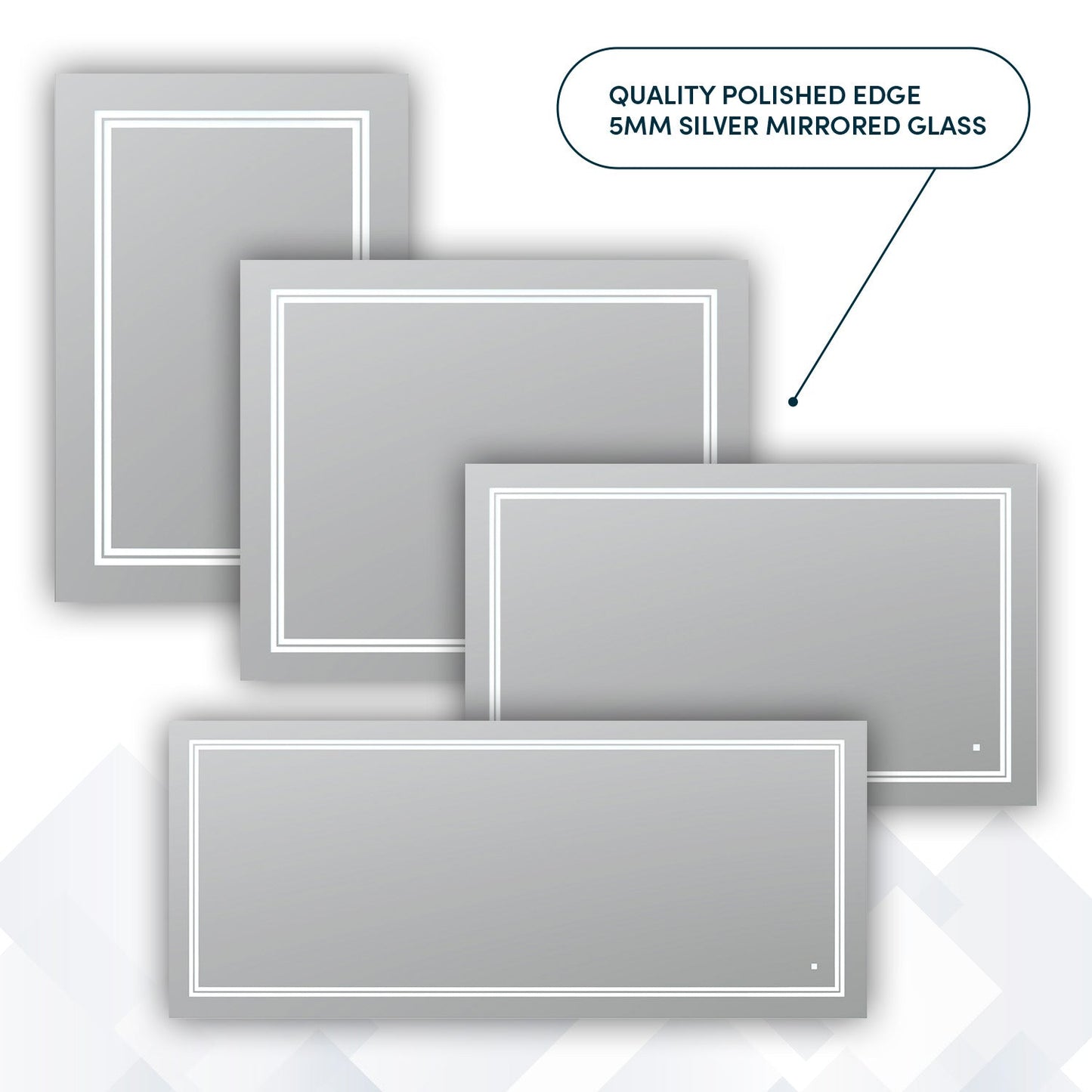 Aquadom SOHO 40" x 36" Rectangle Ultra-Slim Frame LED Lighted Bathroom Mirror With Defogger - S-4036-N