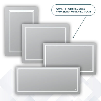 Aquadom SOHO 40" x 36" Rectangle Ultra-Slim Frame LED Lighted Bathroom Mirror With Defogger - S-4036-N