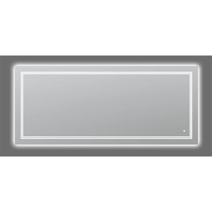 Aquadom SOHO 72" x 36" Rectangular Ultra-Slim Frame LED Lighted Bathroom Mirror With Defogger - S-7236-N