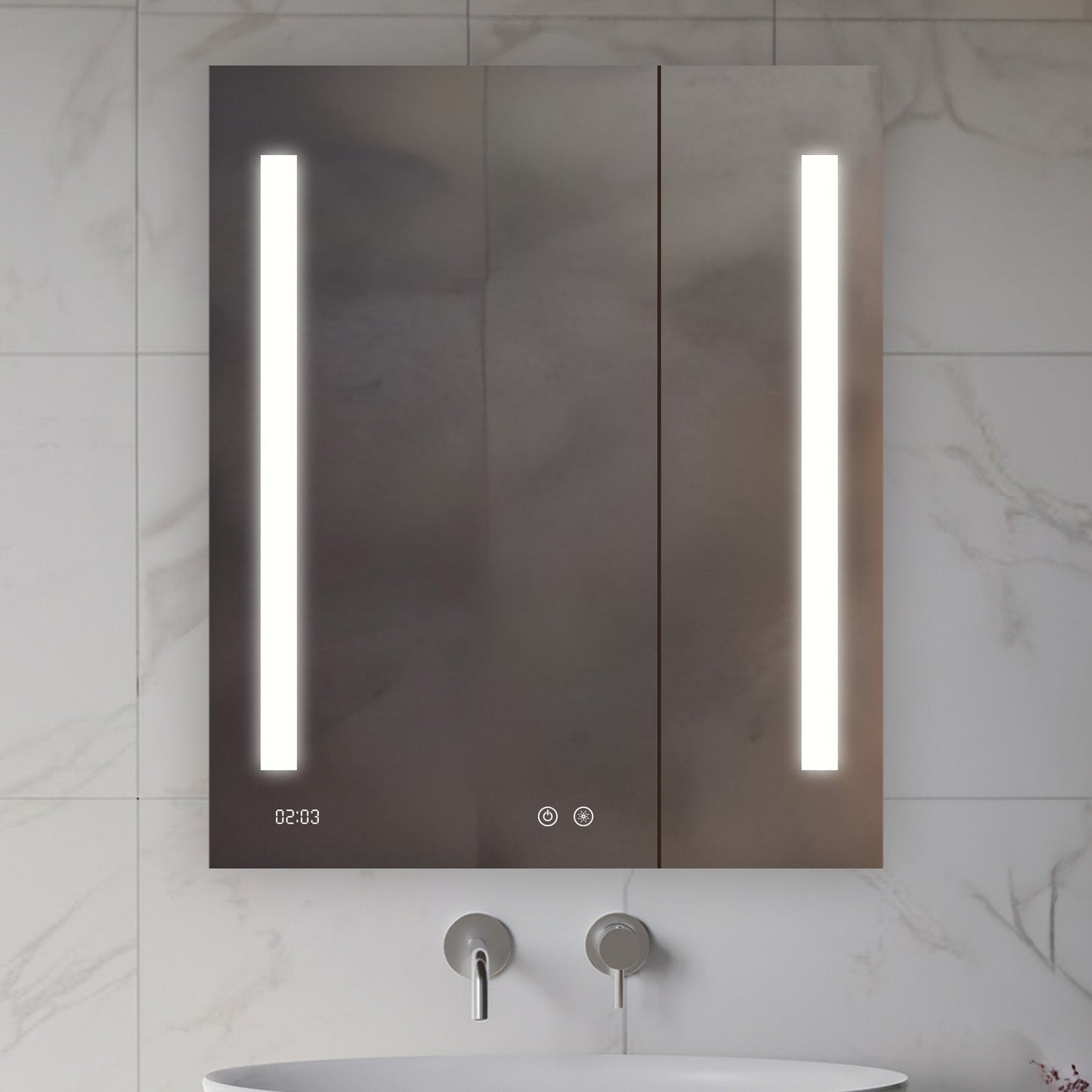 Aquadom Signature Royale 30" x 36" Rectangle Medicine Cabinet With Lighting, Defogger, Integrated LED 3X Magnifying Mirror And Electrical Outlet with USB - SR-3036-N