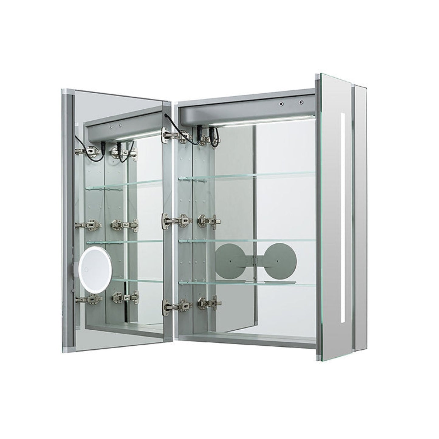 Aquadom Signature Royale 30" x 36" Rectangle Medicine Cabinet With Lighting, Defogger, Integrated LED 3X Magnifying Mirror And Electrical Outlet with USB - SR-3036-N
