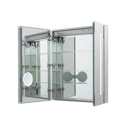 Aquadom Signature Royale 30" x 36" Rectangle Medicine Cabinet With Lighting, Defogger, Integrated LED 3X Magnifying Mirror And Electrical Outlet with USB - SR-3036-N