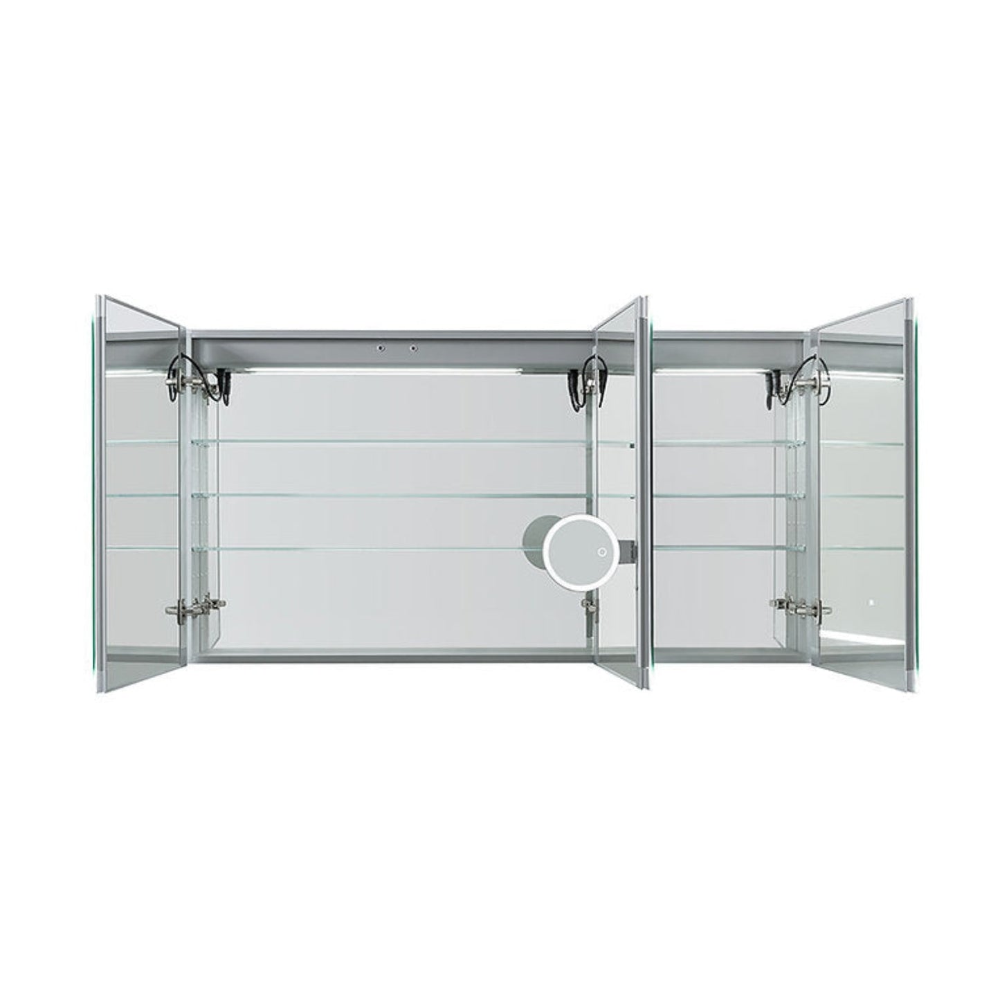 Aquadom Signature Royale 60" x 30" LED Lighted Medicine Cabinet With Defogger, Integrated LED 3X Magnifying Mirror and Electrical Outlet With USB - SR3-6030-N