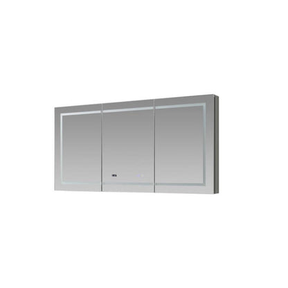 Aquadom Signature Royale 60" x 30" LED Lighted Medicine Cabinet With Defogger, Integrated LED 3X Magnifying Mirror and Electrical Outlet With USB - SR3-6030-N