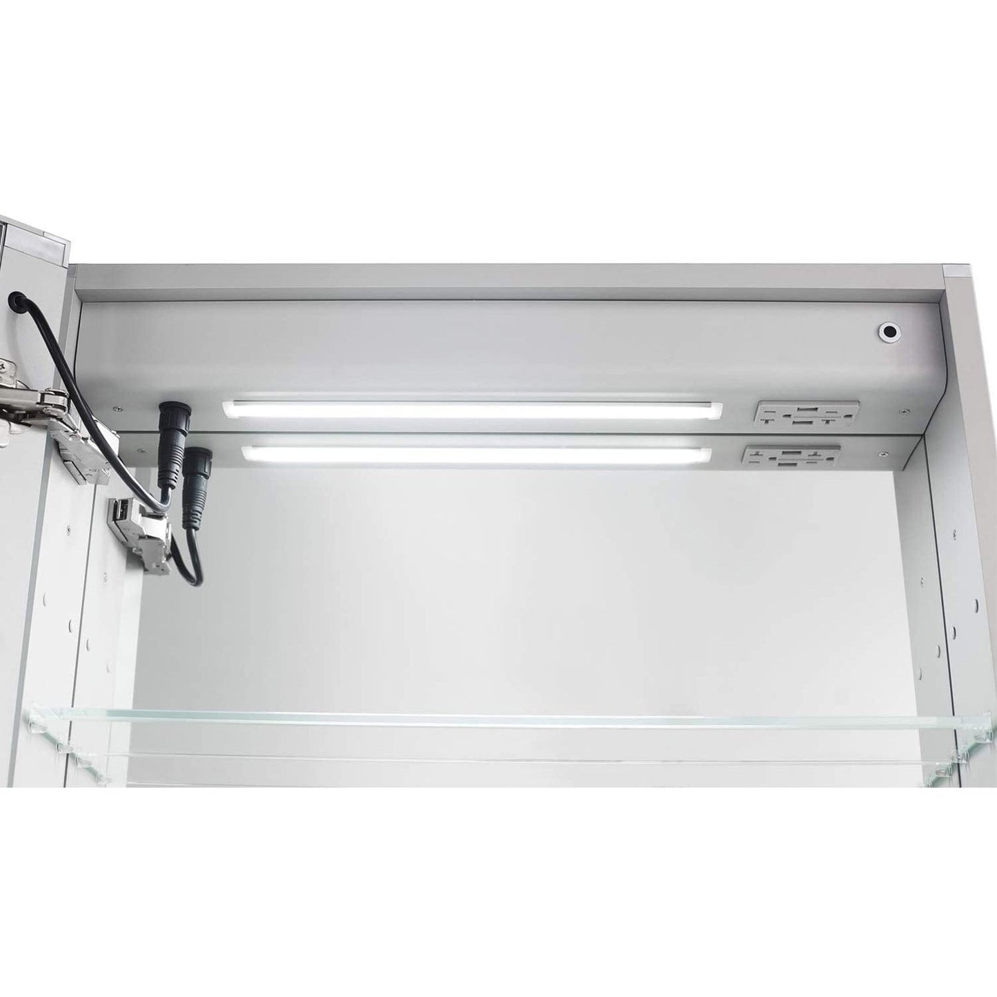 Aquadom Signature Royale Bi-View 30" x 40" Rectangular Medicine Cabinet With Lighting, Defogger, Integrated LED 3X Magnifying Mirror And Electrical Outlet with USB - SR-3040
